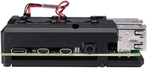Kamenda para Raspberry Pi 4 Bo?Tier de aluminio con doble ventilador de carcasa de metal para Raspberry Pi 4, modelo B