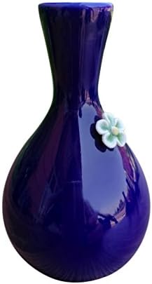 HeHe Ceramic Vase,Mini Ceramic Flower Vase for Home Decoration,Wedding Centrepiece Table Décor &amp; Restaurant,Hand-carved Vase,Can be used alone one or several in combination for a set - Blue#12