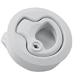 Round White Plastic Flush Slam Latch with Lock – Boat, Rv, Caravan . Five Oceans