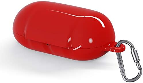 ROITON for Galaxy Buds Case, Shockproof Drop Scratch Resistant Protective PC Cover Case with Carabiner Extending The Wireless Charging Life of Samsung Galaxy Buds (Red)