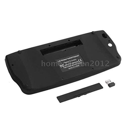 FidgetFidget E30 2.4GHz Wireless Keyboard with Trackball Mouse Scroll Wheel Remote B5I7