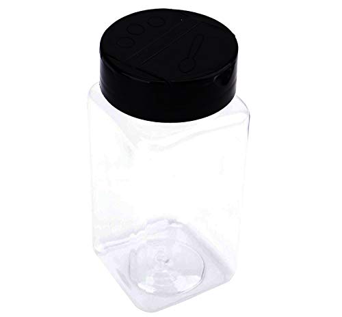 Bekith-16-Pack-9-Oz-Plastic-Spice-Jars-Bottles-Containers-with-Black-Cap--Perfect-for-Storing-Spice-Herbs-and-Powders