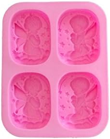 Loewi Ball 4-Cavity Silicone Angel Mold DIY Soap Mold Handmade Chocolate Cake Jelly Mold(pack of 1)