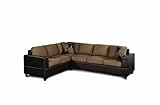 Bobkona Trenton 2-Piece Sectional Sofa with Accent Pillows, Saddle