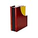 Rolodex Wood and Faux Leather Magazine File, Mahogany and Black (81768)