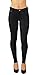 5StarsLine Women's Jean Look Jeggings Tights Slim Fit Pull Up Pants Solid Colors Full Length and Capri Casual Leggings (L USA 10-12, 5S01-L-BLK)