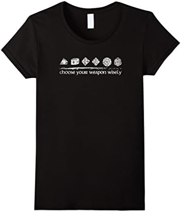 Women's PREMIUM "Choose Your Weapon" Funny Dice T-shirt Large Black