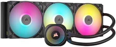 Corsair iCUE Link Titan 420 RX RGB Liquid CPU Cooler – 420mm AIO – Low-Noise – FlowDrive Cooling Engine – Intel LGA 1851/1700, AMD AM5/AM4 – 3X RX140 RGB Fans – iCUE Link System Hub Included – Black