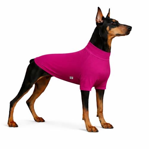 LoveLongLong Spring Summer Cooling Dog T-Shirt with UV Protection and Moisture-Wicking Fabric Blank Color Purplish red 3XL