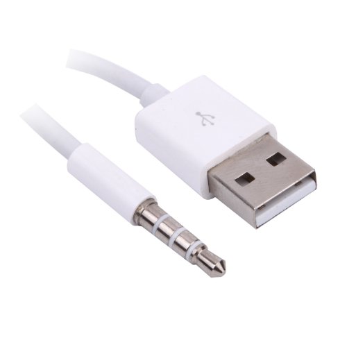 VIMVIP 2 in 1 USB Sync Charger Adapter Cable for Apple iPod Shuffle 3rd, 4th and 5th Gen- White