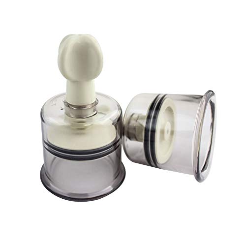 SuperMMarK 2 Pieces Vacuum Cupping, Hand-Powered Vacuum Pump Massage Cups Full Body Massage Suction Tool & Breast Twist Massage Pump (X-Large)