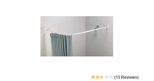 Amazon Com Zenna Home 33941ww 66 X 28 White L Shaped Shower Rod
