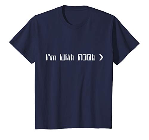 Kids I'm With Noob T-Shirt | Funny Sarcastic Gamer Geek 8 Navy
