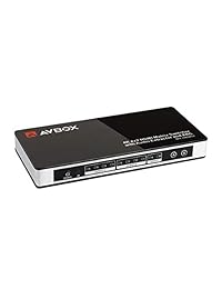 AVBOX - Interruptor divisor HDMI 4 en 2 salidas, mando a distancia por infrarrojos, control CEC, compatible con ARC y salida de audio óptico y L R, compatible con 4K 1080P 3D