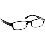 Black Reading Glasses Men and Women _ Have a Stylish Look and Crystal Clear Vision When You Need It! _ Comfort Spring Arms & Dura-Tight Screws _ 100% Guarantee +1.00