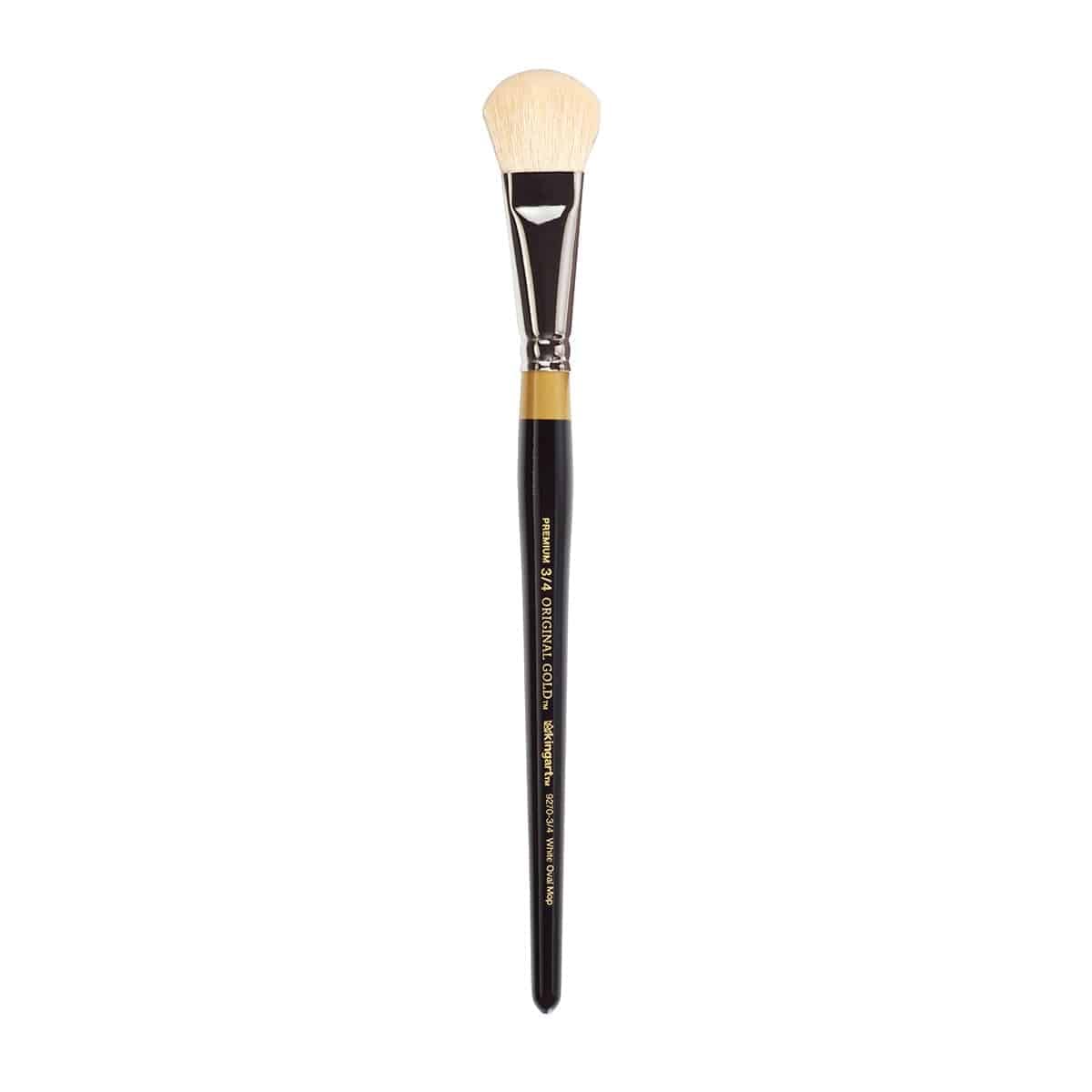 KINGART Brush, Wood, White-Black-Gold, 3/4