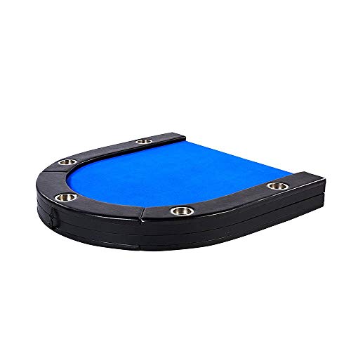 Lancaster 10 Player Blue Felt Casino Style Folding Poker Game Table
