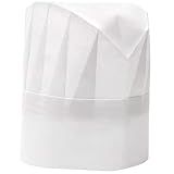 Chef Hats - 24-Pack Disposable White Paper Chef Toques, Chef Supplies, Adjustable Professional Kitchen Chef Caps for Baking, Culinary Hygiene, Cooking Safety, 20-22 Inches in Circumference