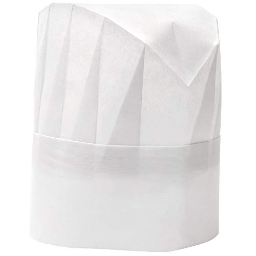 Chef Hats - 24-Pack Disposable White Paper Chef Toques, Chef Supplies, Adjustable Professional Kitchen Chef Caps for Baking, Culinary Hygiene, Cooking Safety, 20-22 Inches in Circumference