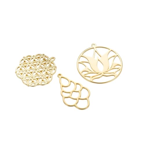 1273-6Pcs 16X18Mm 19X21Mm 25X27Mm 24K Gold Color Brass Feaf Leaves Charrms High for DIY Jewelry Findings Accessories