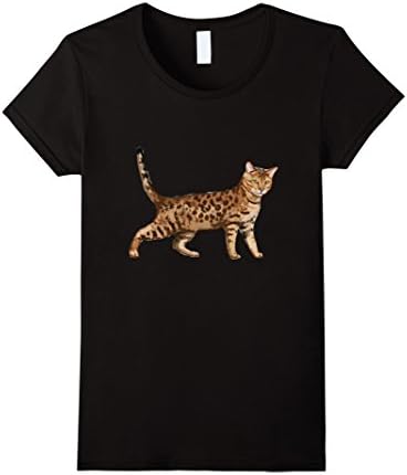 Women's Bengal Cat Breeds T Shirt Tshirt tee Medium Black