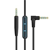 Replacement Cable Cord with Mic Volume Control Microphone Audio Cable Compatible with Bose QuietComfort35/25 QC 35/QC 25/QC 2/OE 2/OE 2i/Soundlink/SoundTrue Headphones (Black with Mic)