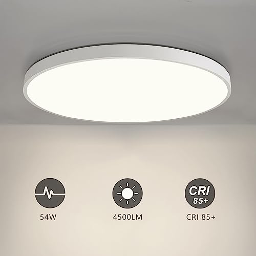 JDONG LED Ceiling Light 54 W Flat Round White Ceiling Light Modern Warm 3000 K Lamp for Bedroom Office Living Room Kitchen Cellar Balcony Diameter 50 cm
