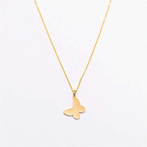 Women 24k Gold Butterfly Pendant Dainty 