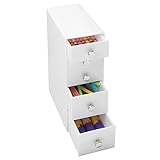 mDesign Art Supplies, Crafts, Crayons and Sewing Organizer - 5 Drawers, White