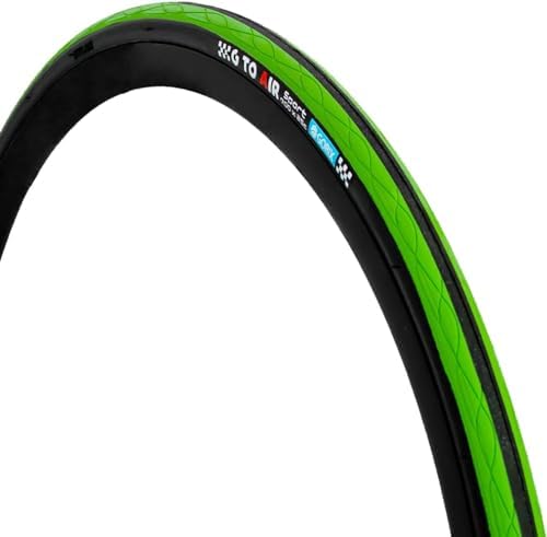 GORIX Road Bike Tire 700×23C or 700×25C or 700×28C Cycling Bicycle (Gtoair) (700×25c, Black×Green(1 Tire))