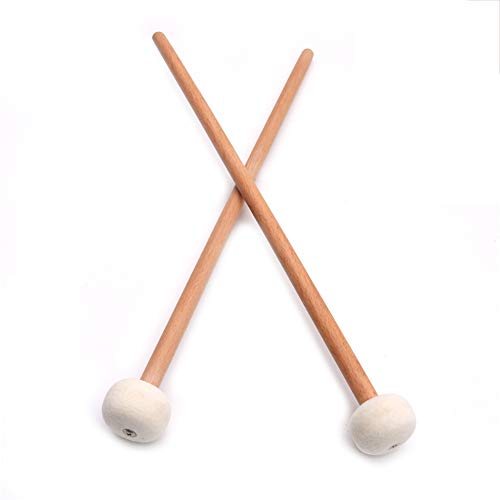 OUYAWEI Fashion for 2pcs Timpani Mallet Drumstick Felt Head Wood Handle Anti-Slip Bass Drum Sticks Indispensable Accessory for Musical Instrument - Thumbnail 6
