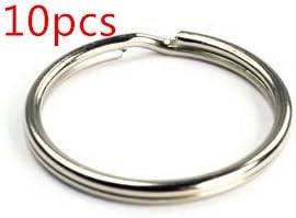Lotte Shopping 25MM Split Key Chain Ring Connector Keychain with Nickel Plated (10Pcs)