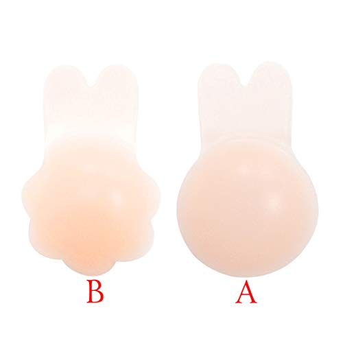 Rusilay Nipple Cover Sticker Magic Shape Tape Women Invisible Brassy Breast Bra,Waterproof Nipple Cover Reusable Breast Petal Nipple Pads,Invisible Chest Pad for Cleavage Wrinkle Prevention (B)
