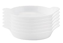 HIC Round Au Gratin Baking Dishes, Porcelain, 4-Ounce, 5-Inch, Set of 6