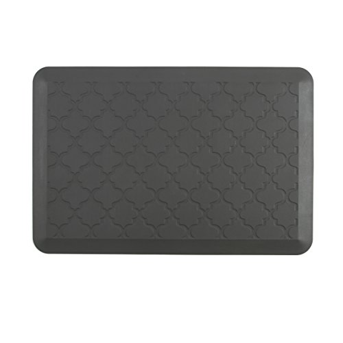 EverGrace Comfort Floor Mat Lattice Pattern PU Anti-fatigue Kitchen Rug Ergonomically Engineered Standing Mats for Kitchens or Office W20" x L30" x H3/4"(Gray)