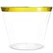 K&uuml;chePro 100 Pack 9oz Gold Rim Clear Plastic Cups - Disposable Plastic Wine Glasses for Parties, Birthdays, Fancy Cups for Kids, Bridal Showers, Fancy Cups for Wedding and Other Holiday Plastic Cups primary