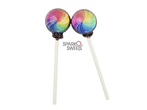 Sparko Sweets 3D Lollipops 10 Rainbow Swirl Collection with Exquisite Gift Pack