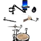 OCTO MOUNTS - 360-degree Adjustable Desktop or Guitar Mic Bass Drum Keyboard Music Stand Mount with Remote Shutter for Smartphones. Compatible with iPhone, GoPro,Samsung, Android and Action Cameras.