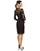 PattyBoutik Women's V Neck 3/4 Sleeve Overlay Lace Sheath Dress