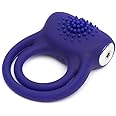 Lovehoney Bed Ringer Vibrating Cock Ring - Stretchy Textured Double Penis Ring - 12 Function Cock Ring for Couples Sex - Rechargeable - Waterproof - Blue