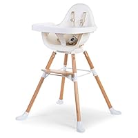 CHILDHOME USA EVOLU ONE.80° HIGH Chair Natural White Tray+Bumper