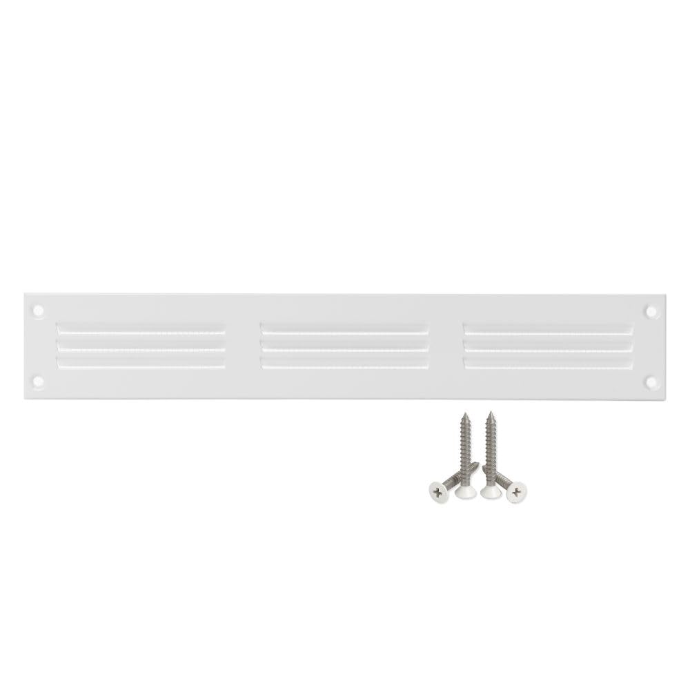 LIRAST 300x50mm Vent Cover White - 12x2 inch Wall Vent Cover with Insect Mesh - Ceiling Soffit Vents - External Vent Cover - Metal Ventilation Grilles - Air Vent Covers for Walls
