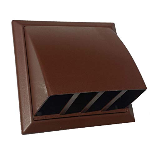 Domus 4902B Cowled Extractor Fan Grille with Damper 100mm / 4 Inch (Brown)