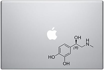 Breaded Kitten Inc!Adrenaline Epinepherine Molecule Molecular Model - 6" Black Vinyl Decal Sticker Car Macbook Laptop