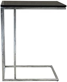 Living Room Metal Tray Side End Table With Marble Top