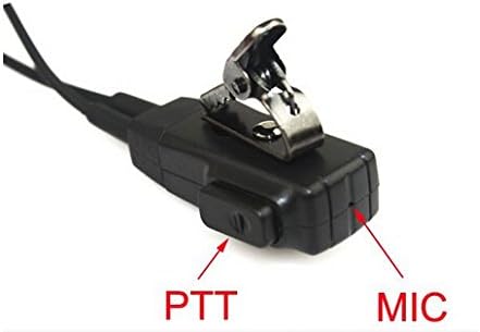 Hensych Covert Acoustic Tube Bodyguard FBI Earpiece Headset Mic for 2-pin Midland Alan Radio, Black - Image 5