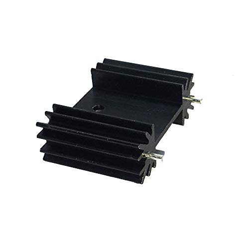 To-220 Aluminum Heat Sink 25x34x12mm, TO220 Heat Sink for Cooling MOSFET SCR Power Regulator ICS (25mmx34mmx12mm) (Silver Tone 6, Anodized Black 6) a Total of 12 - Thumbnail 2