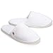 Nicely Neat 6-Pack Closed Toe Coral Fleece Home, Spa, Guest and Travel Slippers - Medium (White)