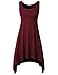 H2H Womens Scoop Neck Sleeveless Asymmetrical Hem Solid & Tie Dye Tunic Top