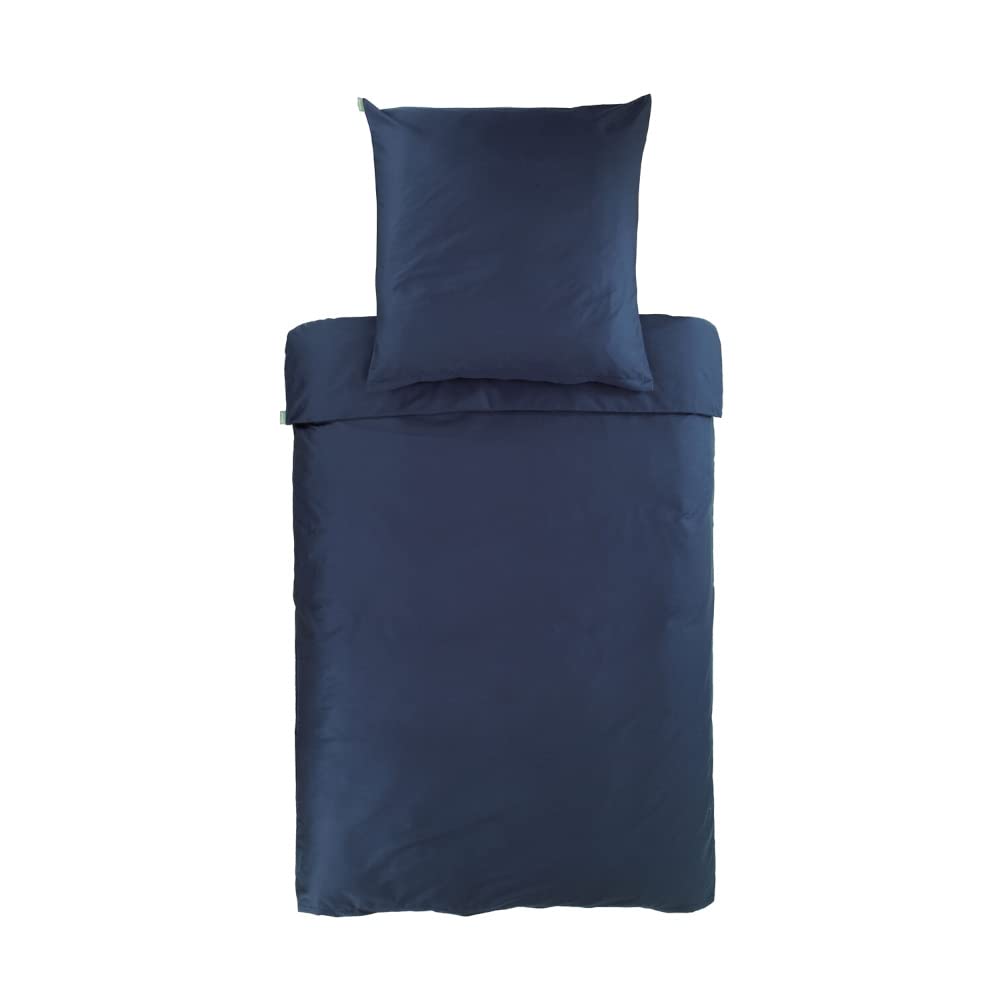 Bassetti 9257169 Plain Bed Linen 100% Cotton Sateen in Navy 1321 Dimensions: 135 x 200 cm